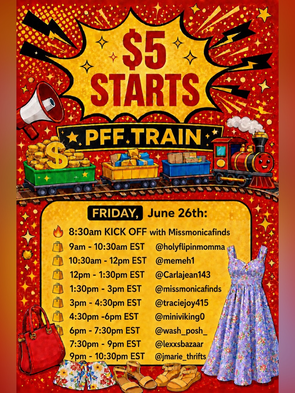 💃🏻🚂FRIDAY JUNE 26th- PFF Train🚂💃🏻